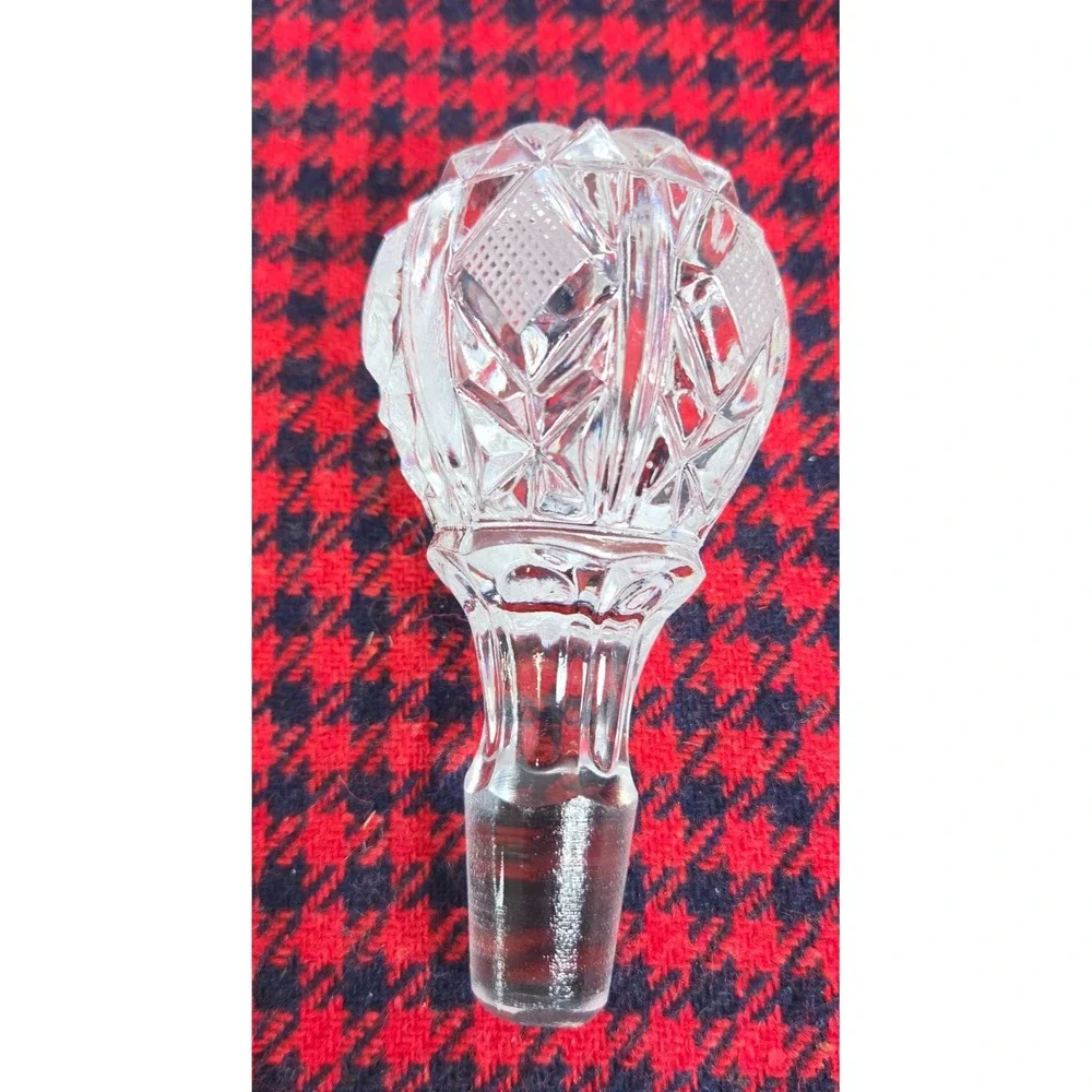 Vintage Toscany Lead Crystal Ships Decanter Hand Cut Diamond Pattern w/Stopper